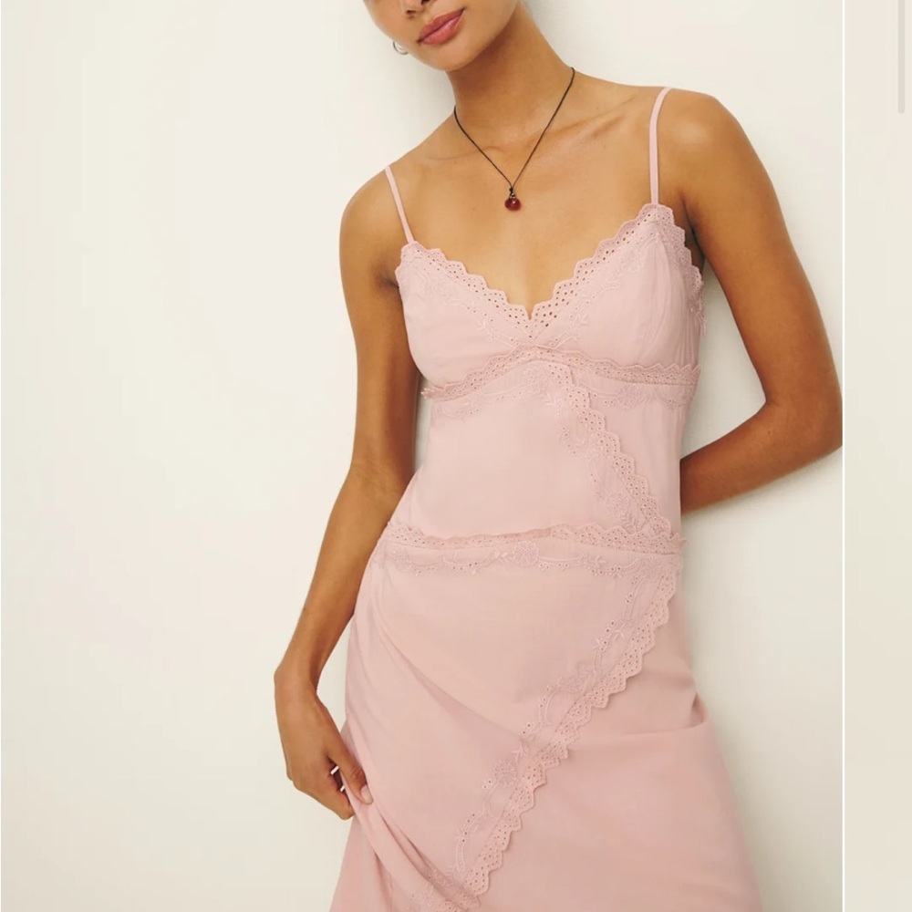 Reformation Pink Lace Dress